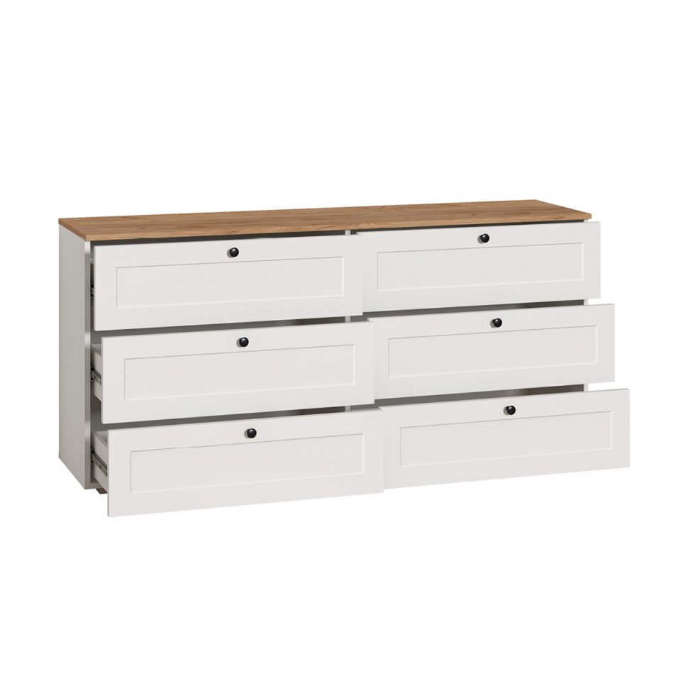 Остин Комод 16.240 Белый шагрень/Дуб Вотан