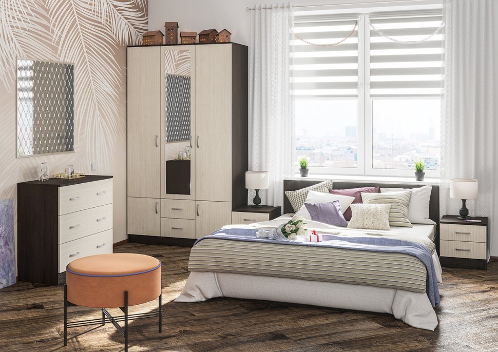 Кровать 160х200 Ронда КР-160 с основанием ЛДСП Венге