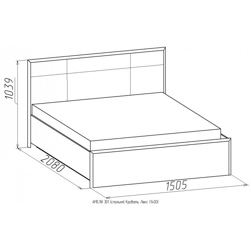 Спальня Амели Глазов-мебель (Дуб Отбеленый) Вариант 3