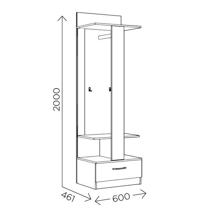 Вешалка с тумбой Ева 5 М4 (Комфорт-S)