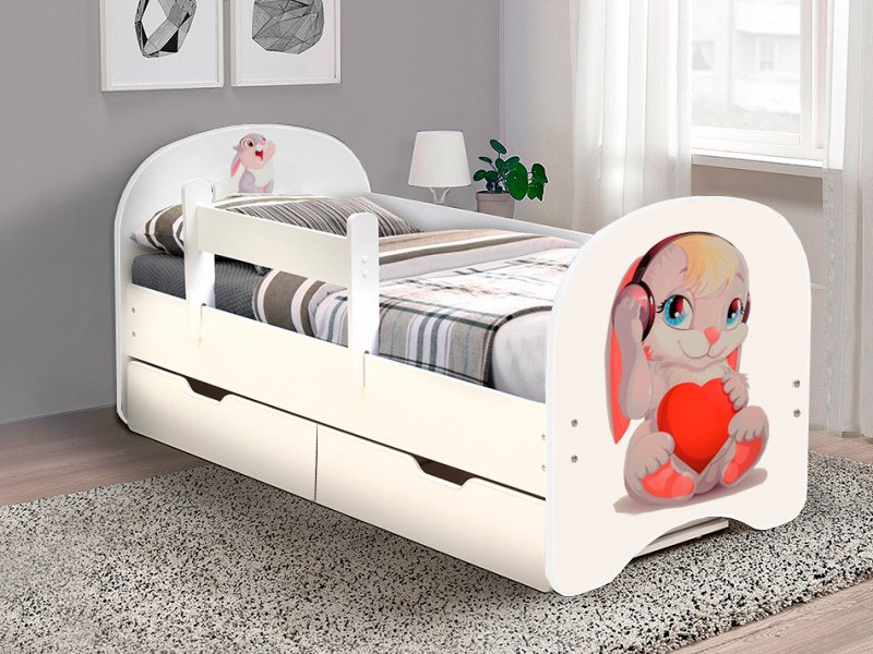 Кровать  80х190 с ящиками (Зайка) Эльбрус-М