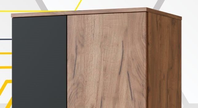 Шкаф Noto (Ижмебель) 2-дверный Дуб Табачный Крафт / Черный