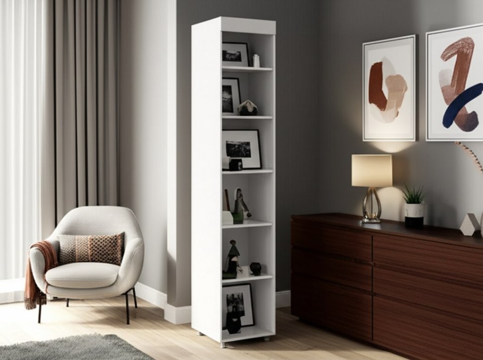 Стеллаж (гл. 560) Монако МН-41 белое дерево