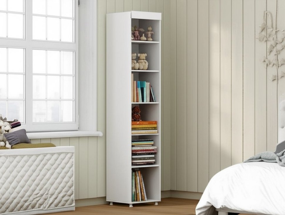 Стеллаж (гл. 560) Монако МН-41 белое дерево