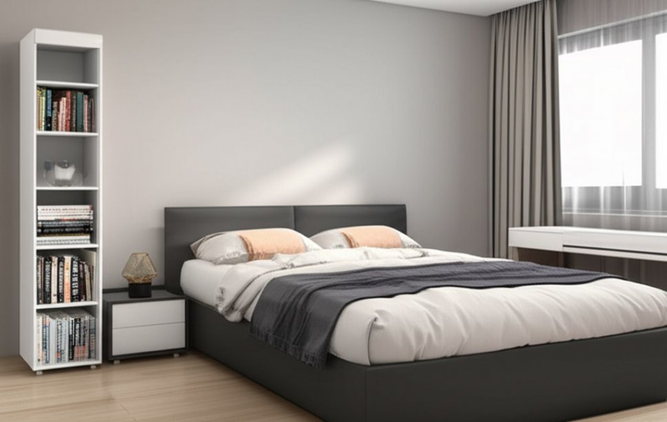 Стеллаж (гл. 560) Монако МН-41 белое дерево