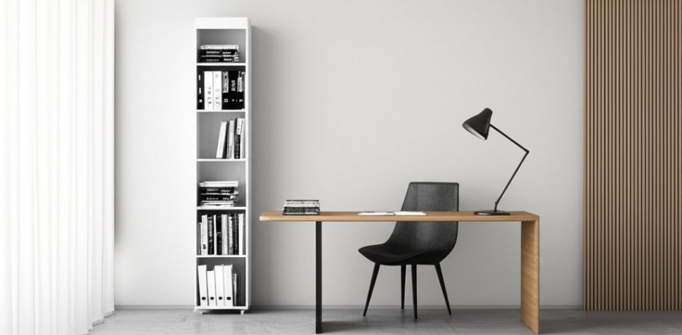 Стеллаж (гл. 560) Монако МН-41 белое дерево