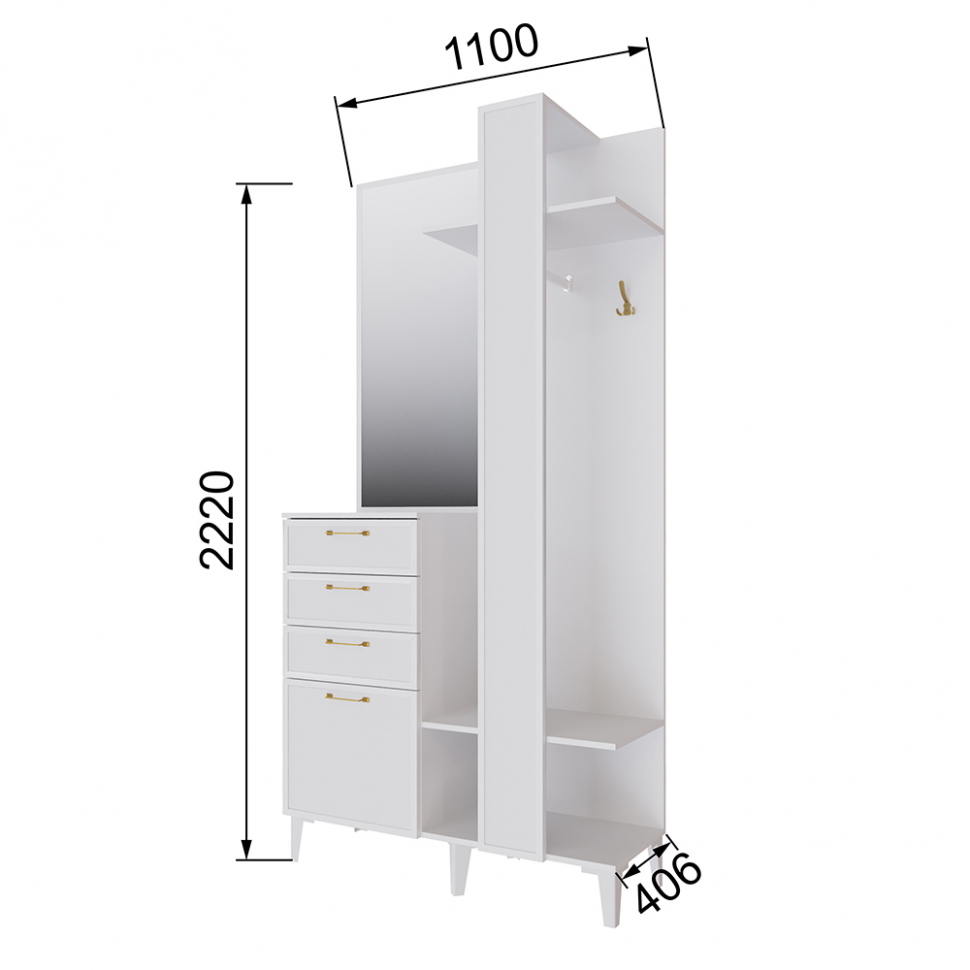 Центральная секция Толедо ТЦС-30, Белый