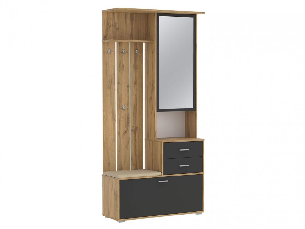 Антре шкаф для прихожей 65.08 Дуб вотан / Диамант серый