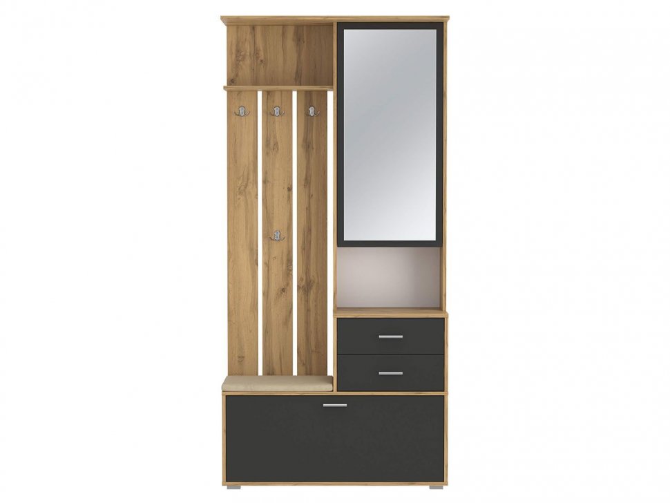 Антре шкаф для прихожей 65.08 Дуб вотан / Диамант серый