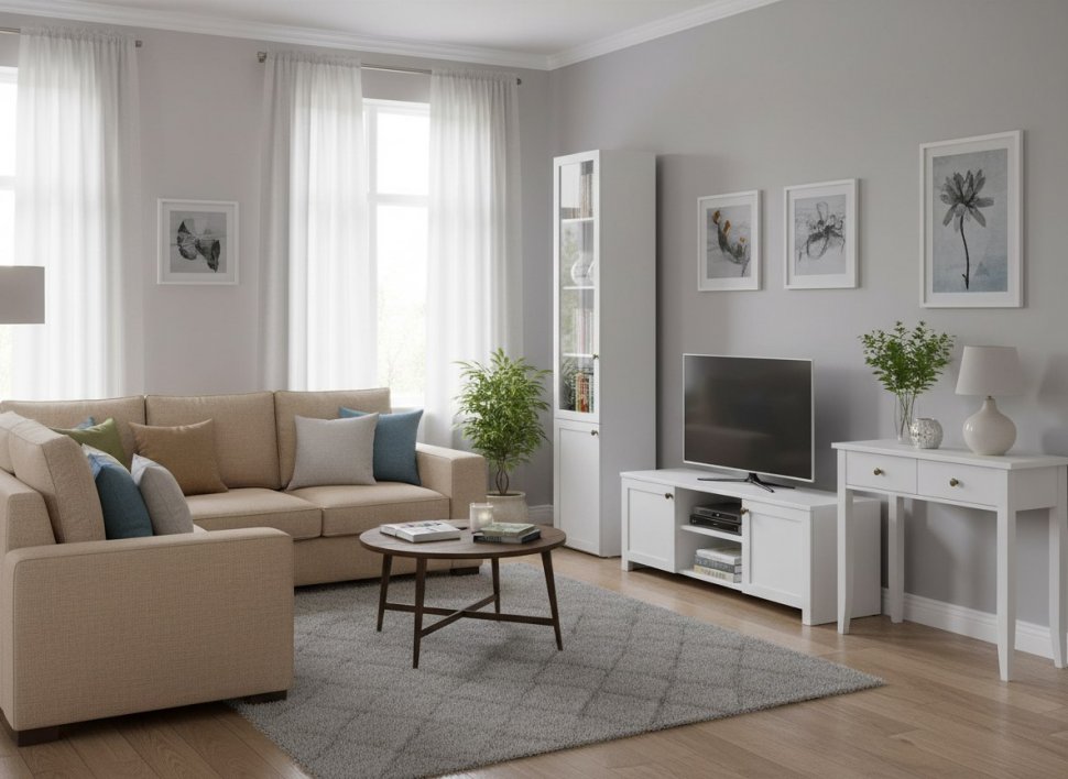 НМ 041.86 Шкаф витрина Орлеан Белый