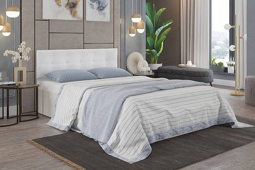 Кровать с ортопедическим основанием Селена 90х200, дуб/экокожа белая