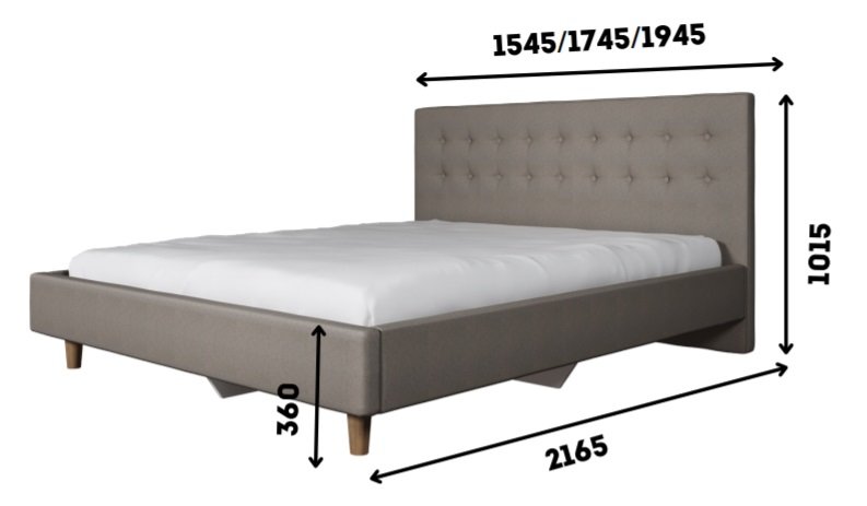 Кровать мягкая 160х200 Корсо с латами (Серый)