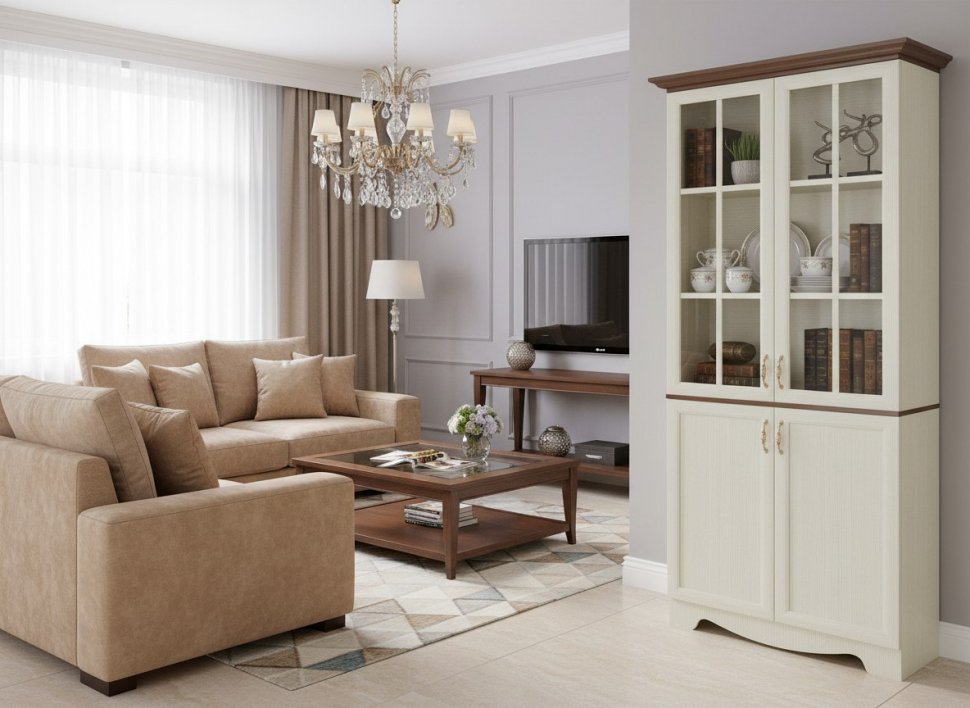 Латте 24-02 Шкаф комбинированный / Бодега Светлый / Орех Донской 