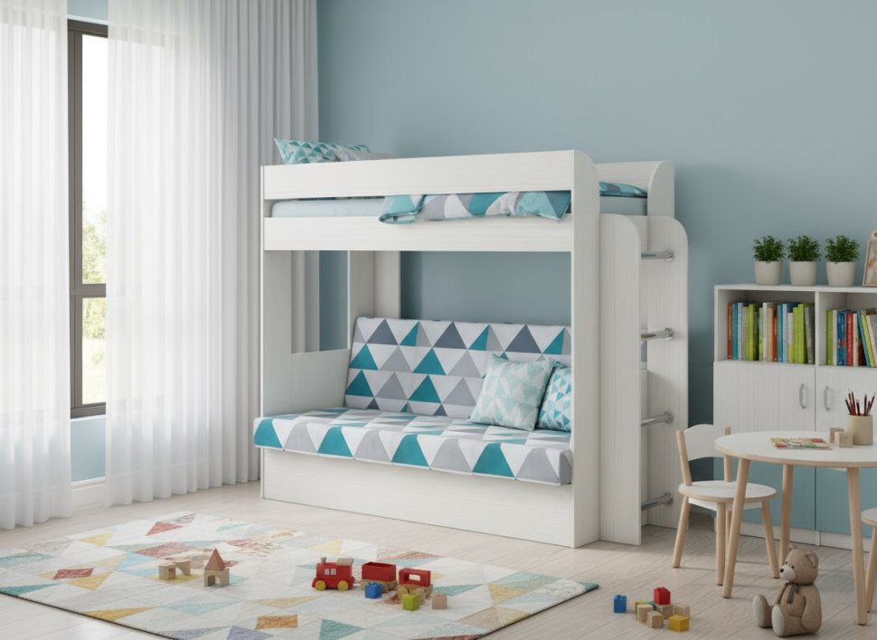 Карамель 75 кровать-диван Бодега Светлый / Ткань Nils Mint