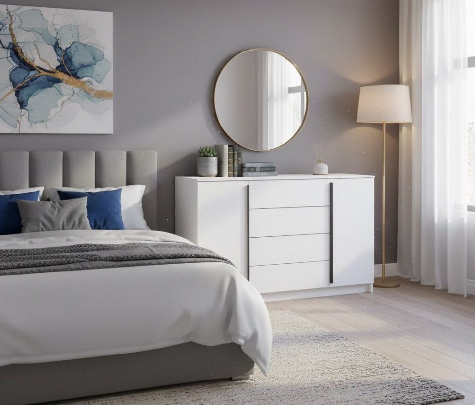 Брандо комод 67.11 ЛДСП Белый