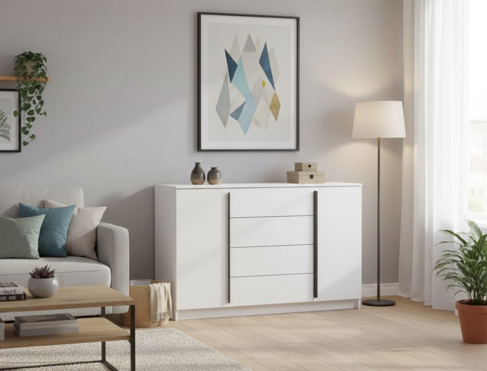 Брандо комод 67.11 ЛДСП Белый