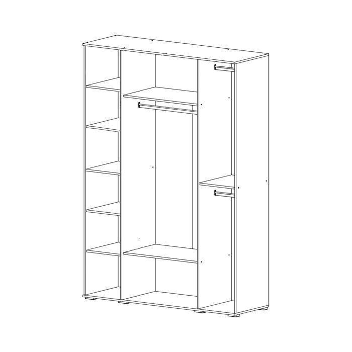 Шкаф 4-створчатый с антресолью Норд 1600 (Графит)