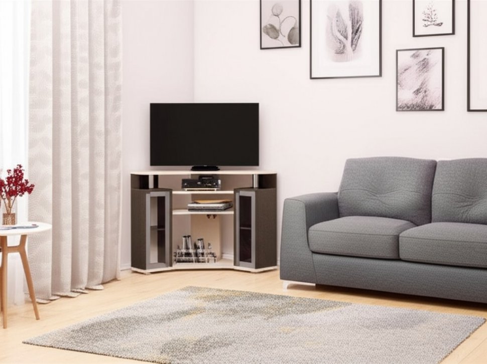 Тумба ТВ угловая 044 2у (ТЭКС) Венге