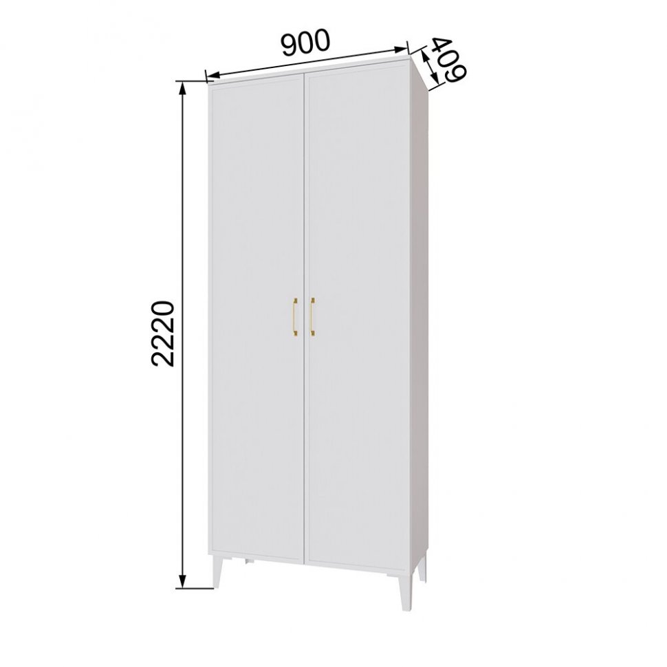 Шкаф 2-х створчатый Толедо ТШ-30, Белый