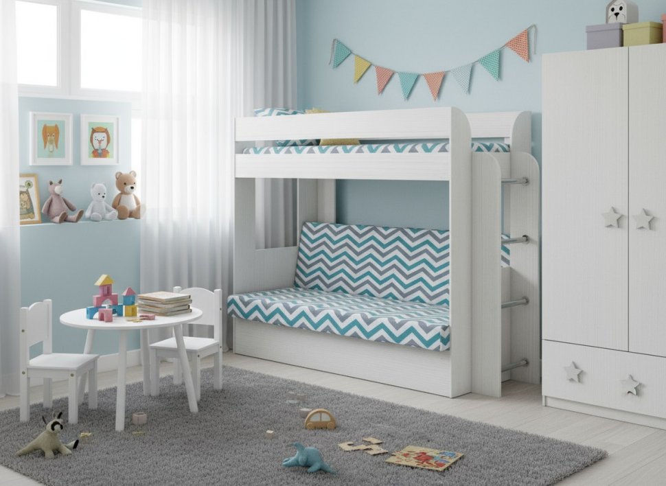 Карамель 75 кровать-диван Бодега Светлый / Ткань Willy Mint