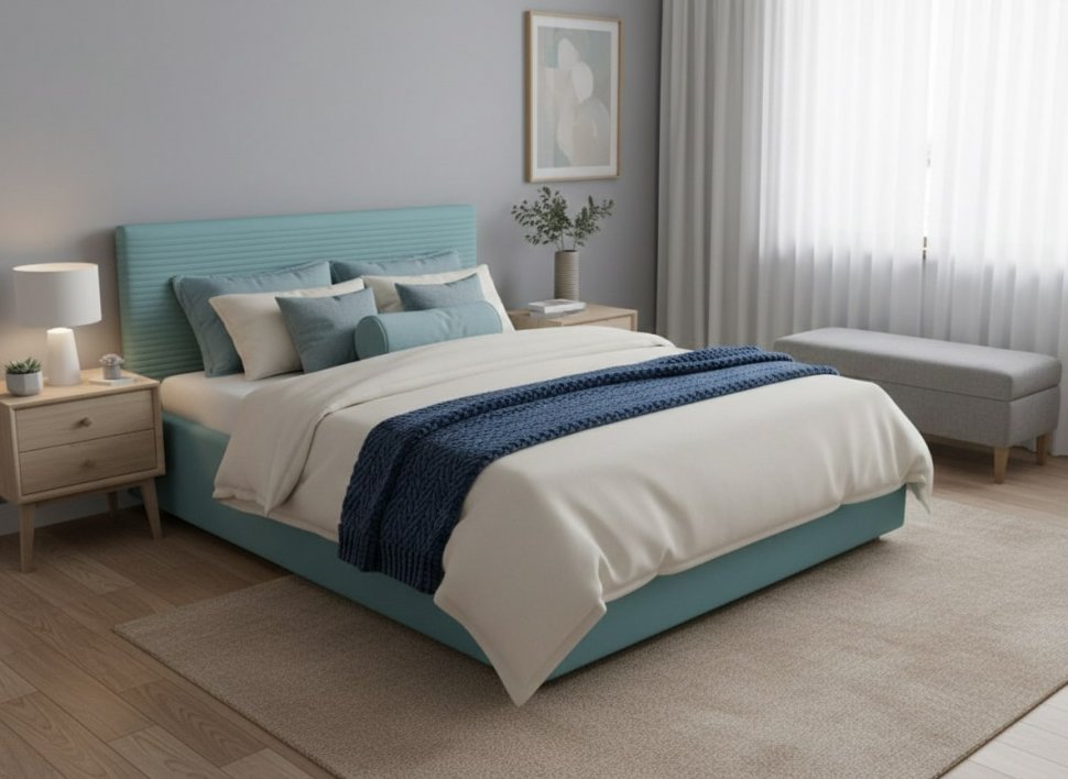 Кровать Event Loft 1400 с основанием / бирюза №21