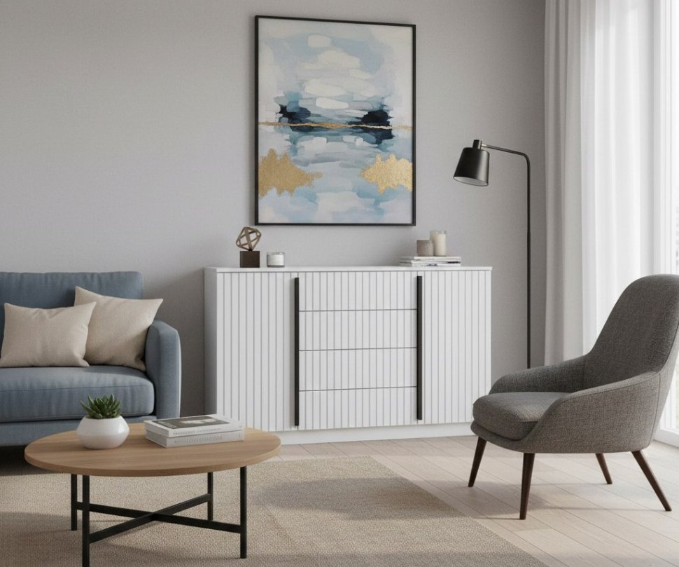 Брандо комод 67.11 МДФ Белый