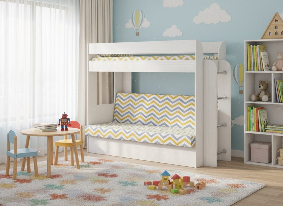 Карамель 75 кровать-диван Бодега Светлый / Ткань RikkoYellow