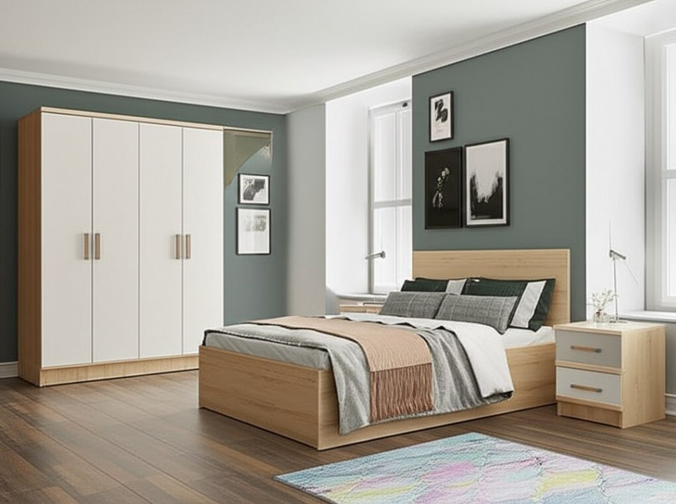 Тумбы Сакура (БТС) 2 шт. Белый/Дуб Сонома