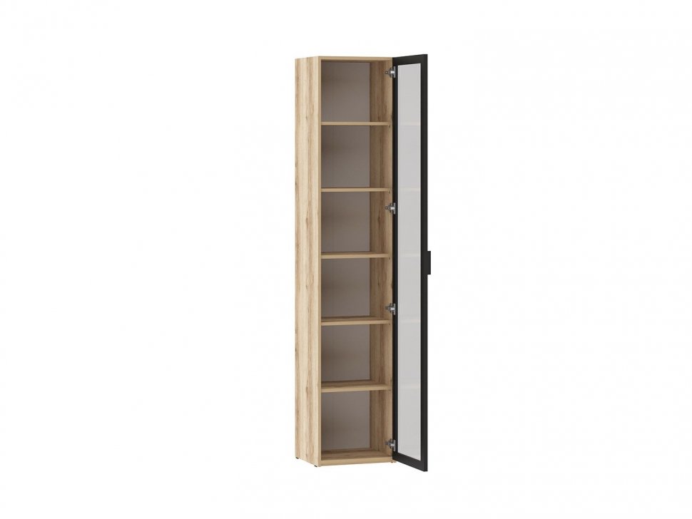 200.01 шкаф для белья (витрина) Арден Дуб Делано / черный