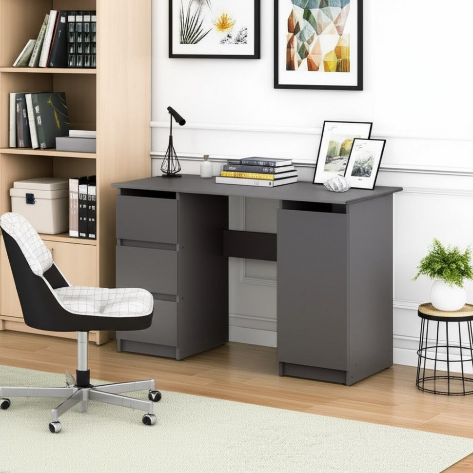 Стол письменный Денвер с ящиками 120 (Графит серый)