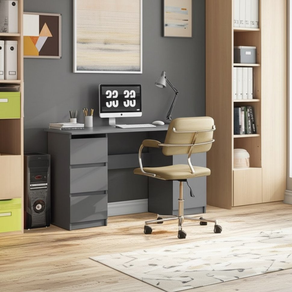 Стол письменный Денвер с ящиками 120 (Графит серый)