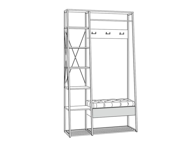 Прихожая Гранд (Моби) 15.124 Дуб крафт табачный/черный