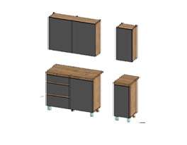 Кухня Бася 1.6 Графит/Дуб Крафт