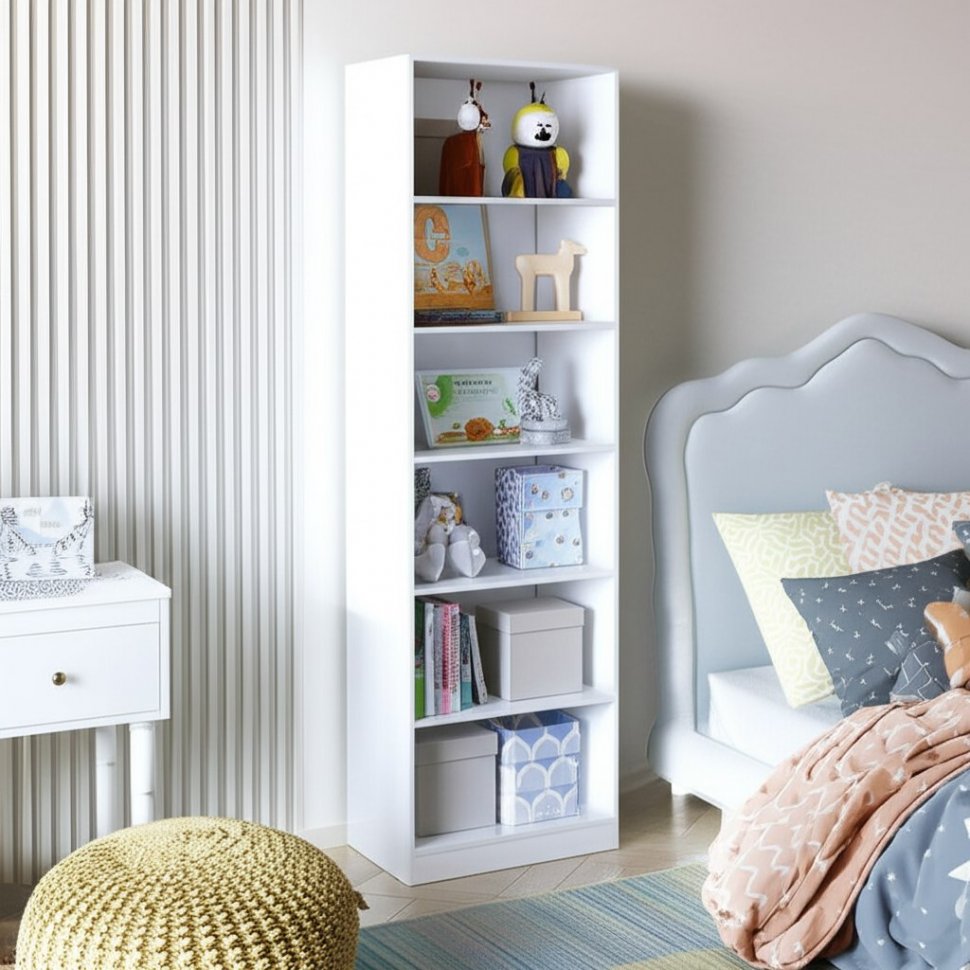 Шкаф-стеллаж (гл.410) Монако МН-52 белое дерево