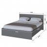 Кровать 160x200 с настилом из ДСП Плейона, Графит серый