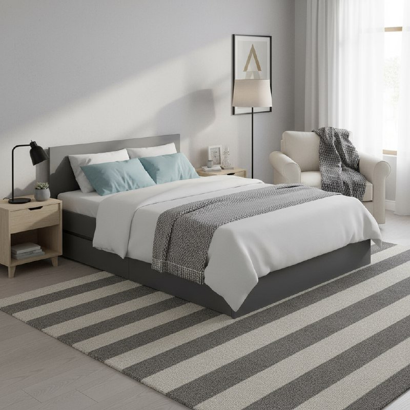 Кровать с настилом ЛДСП и ящиками Симпл КР-07 120х200, Графит