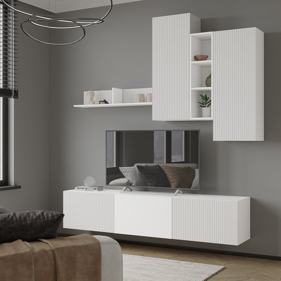 Полка навесная Сириния (ТЭКС) Белый снег