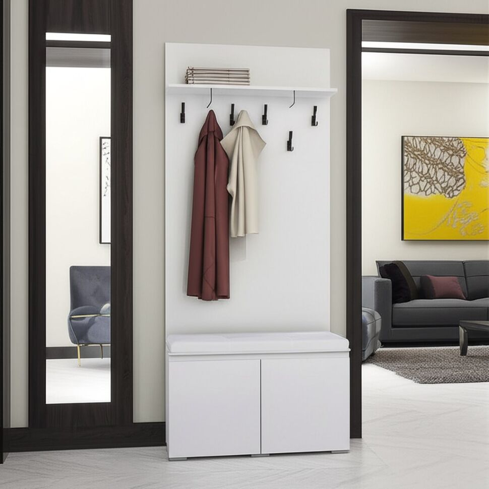 Вешалка с тумбой Плейона (ТЭКС) Белый