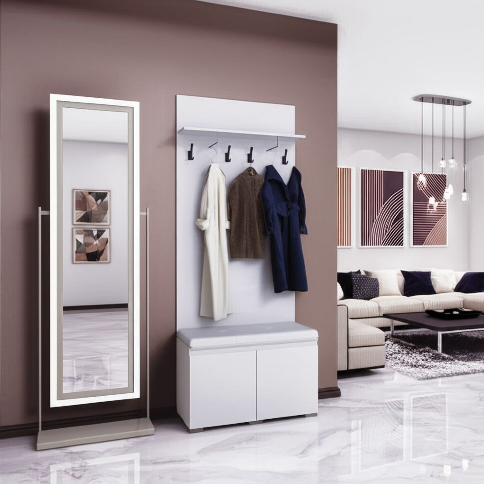 Вешалка с тумбой Плейона (ТЭКС) Белый