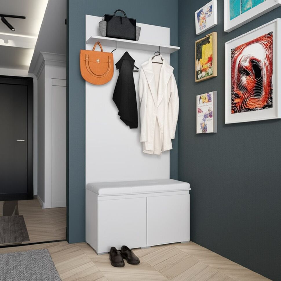 Вешалка с тумбой Плейона (ТЭКС) Белый