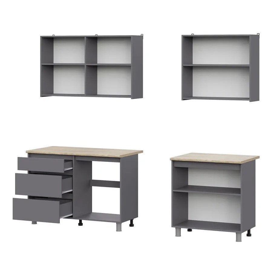 Кухня Денвер 2 м Комплект (Графит Серый)