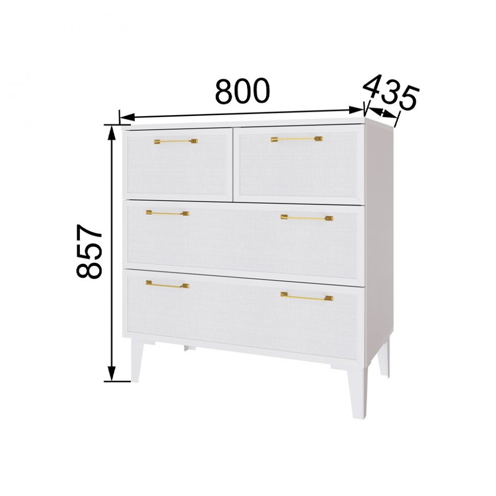 Комод малый Толедо ТК-21, Белый