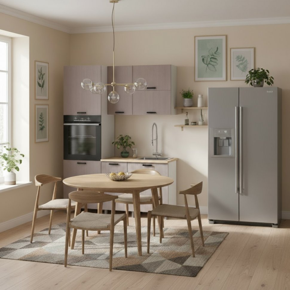 Кухня Аленушка 1,6 м ПД 2 Лотос Кашемир,скоба антроцит,сонома