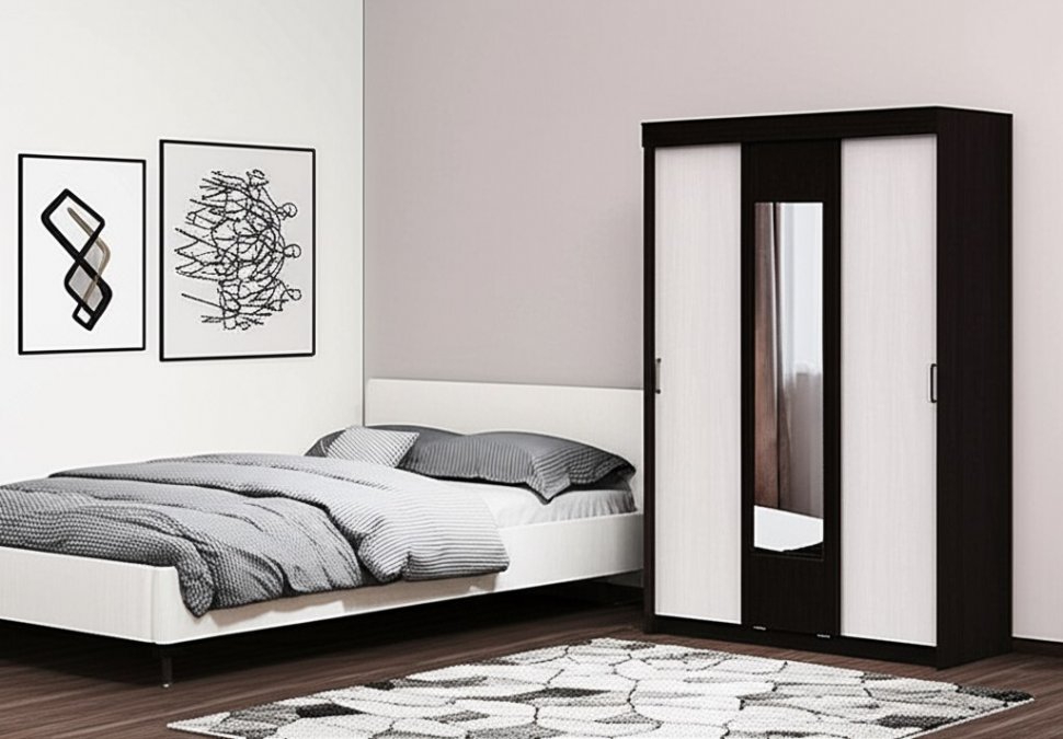 Шкаф-купе ШКП-2 (Арника) Венге / Ясень Анкор светлый