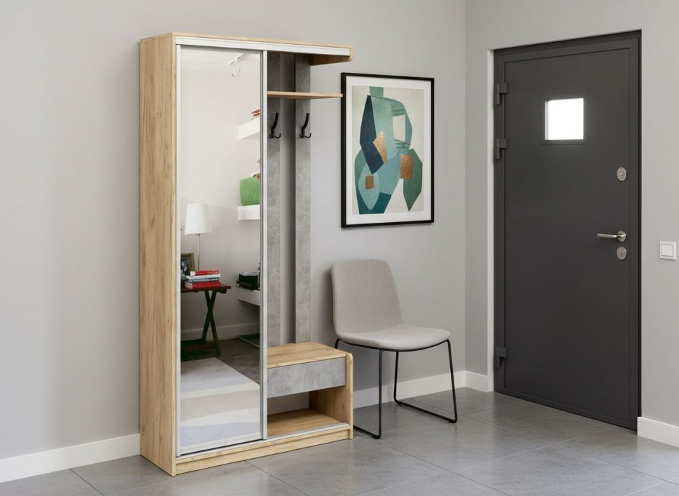 Прихожая Лайт Дуб Крафт золотой / Ателье светлое