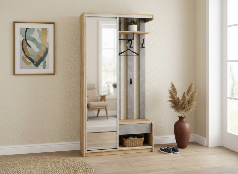 Прихожая Лайт Дуб Крафт золотой / Ателье светлое