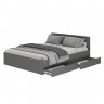 Кровать с настилом ЛДСП и ящиками Симпл КР-12 140х200, Графит