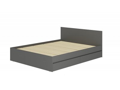 Кровать с настилом ЛДСП и ящиками Симпл КР-12 140х200, Графит