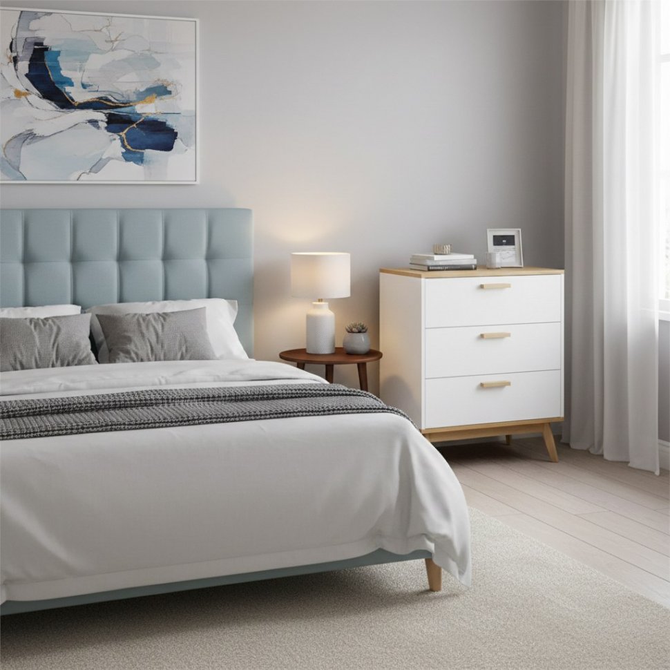 Алатея комод Дуб золотой/Белый