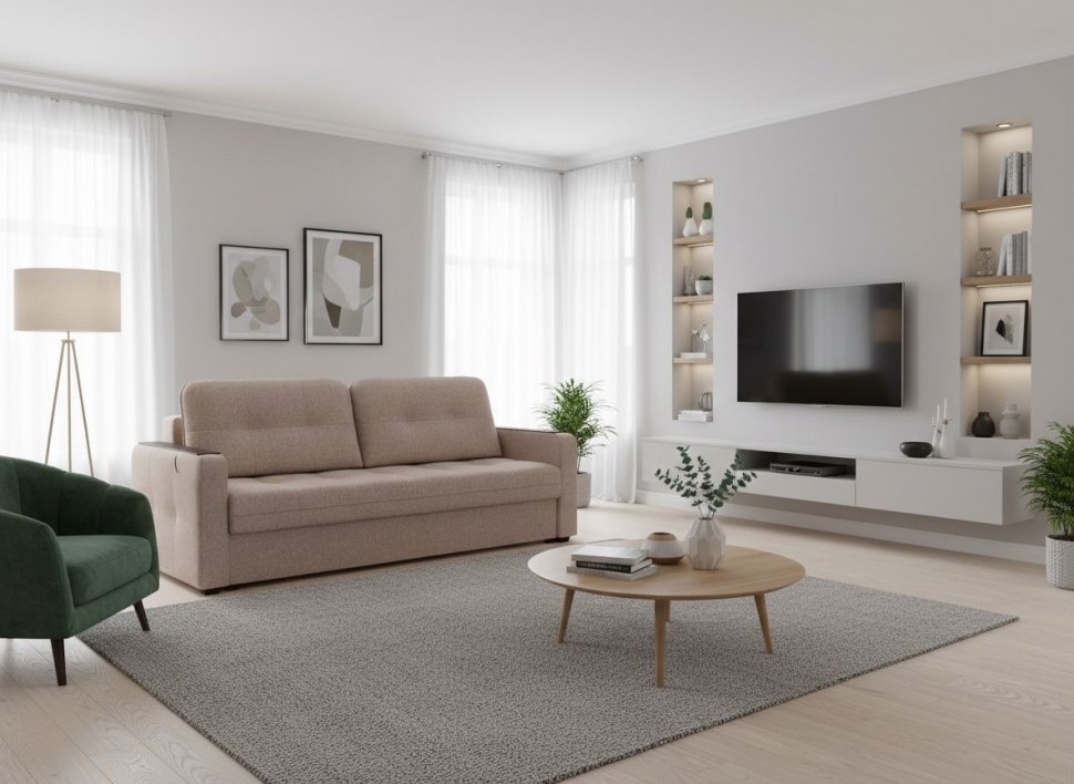 Диван Smart 3 СК Рогожка Sherlock 932